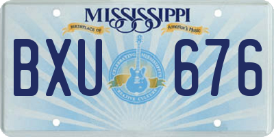 MS license plate BXU676