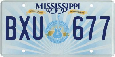 MS license plate BXU677