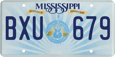 MS license plate BXU679