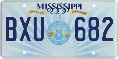 MS license plate BXU682