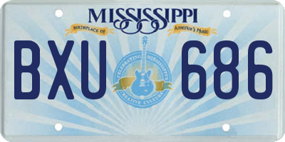 MS license plate BXU686