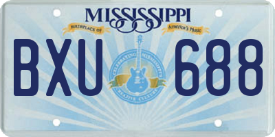 MS license plate BXU688
