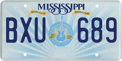MS license plate BXU689