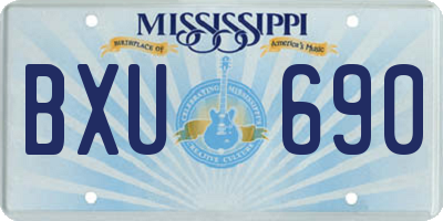MS license plate BXU690