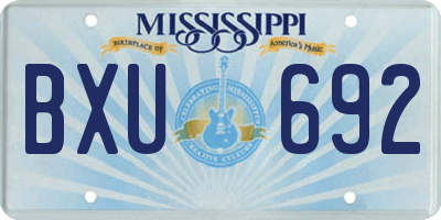 MS license plate BXU692