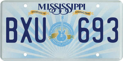 MS license plate BXU693