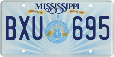 MS license plate BXU695
