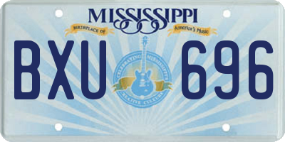 MS license plate BXU696