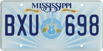 MS license plate BXU698