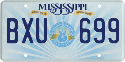 MS license plate BXU699