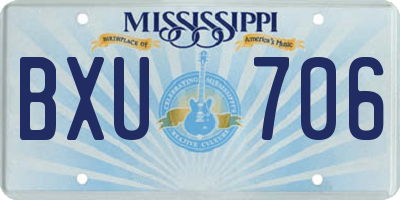 MS license plate BXU706
