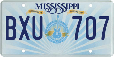 MS license plate BXU707