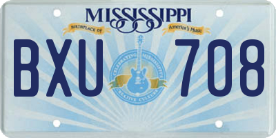 MS license plate BXU708