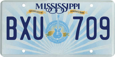 MS license plate BXU709