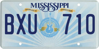 MS license plate BXU710