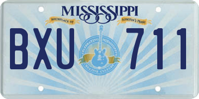 MS license plate BXU711