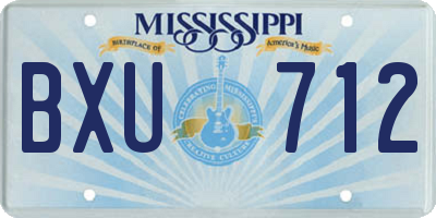 MS license plate BXU712