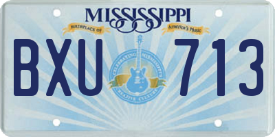 MS license plate BXU713