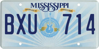 MS license plate BXU714