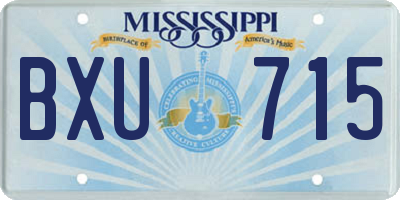 MS license plate BXU715