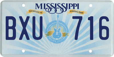 MS license plate BXU716