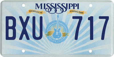 MS license plate BXU717