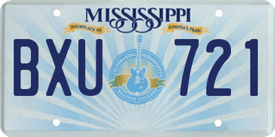 MS license plate BXU721