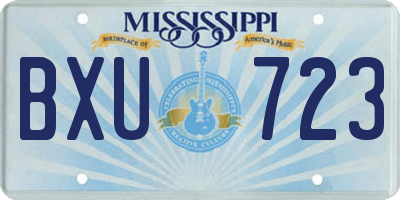 MS license plate BXU723