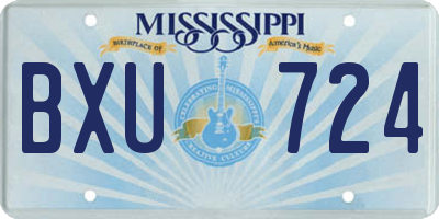 MS license plate BXU724