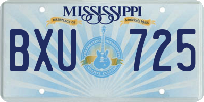 MS license plate BXU725