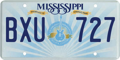 MS license plate BXU727