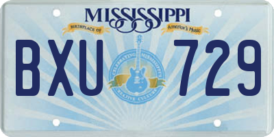 MS license plate BXU729