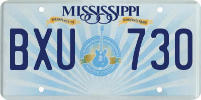 MS license plate BXU730