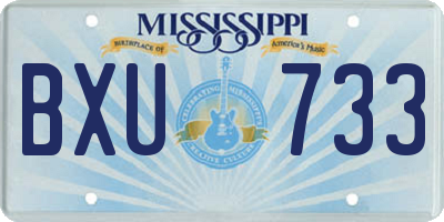 MS license plate BXU733