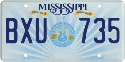 MS license plate BXU735
