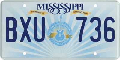 MS license plate BXU736