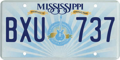 MS license plate BXU737