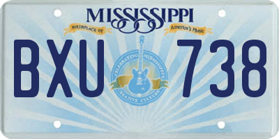 MS license plate BXU738