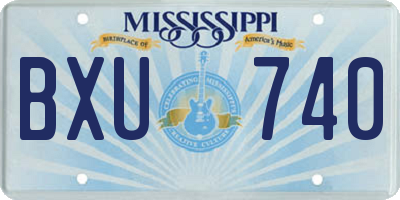 MS license plate BXU740