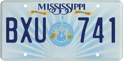 MS license plate BXU741
