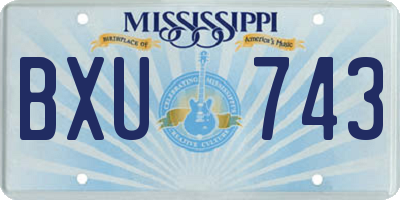 MS license plate BXU743