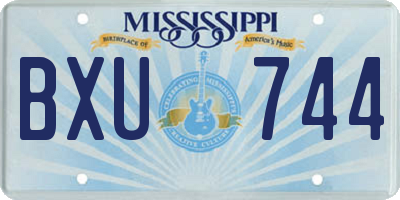 MS license plate BXU744