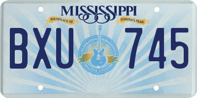 MS license plate BXU745