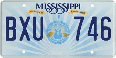 MS license plate BXU746