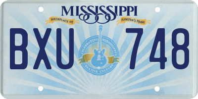 MS license plate BXU748