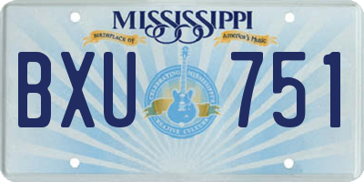 MS license plate BXU751