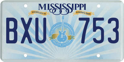 MS license plate BXU753