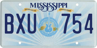 MS license plate BXU754