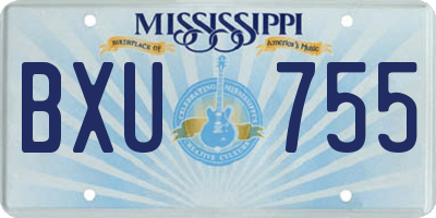 MS license plate BXU755