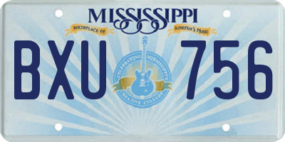 MS license plate BXU756
